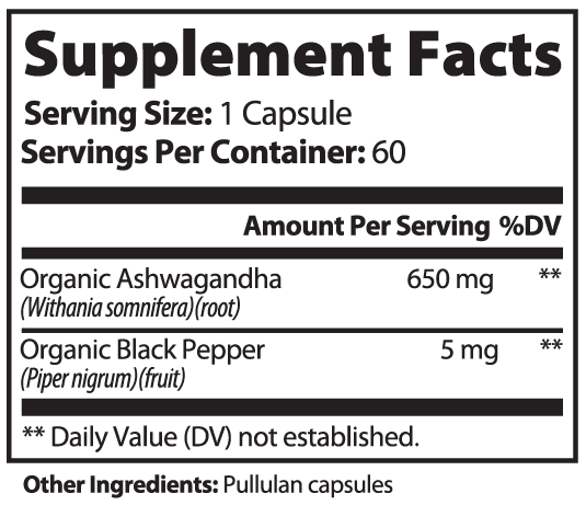 Ashwagandha + Black Pepper | Natural Stress Support